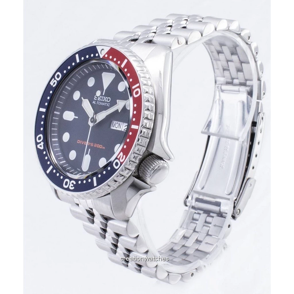 O relógio dos homens do bracelete do bracelete 200M Jubileu de Seiko Automatic Diver SKX009K2