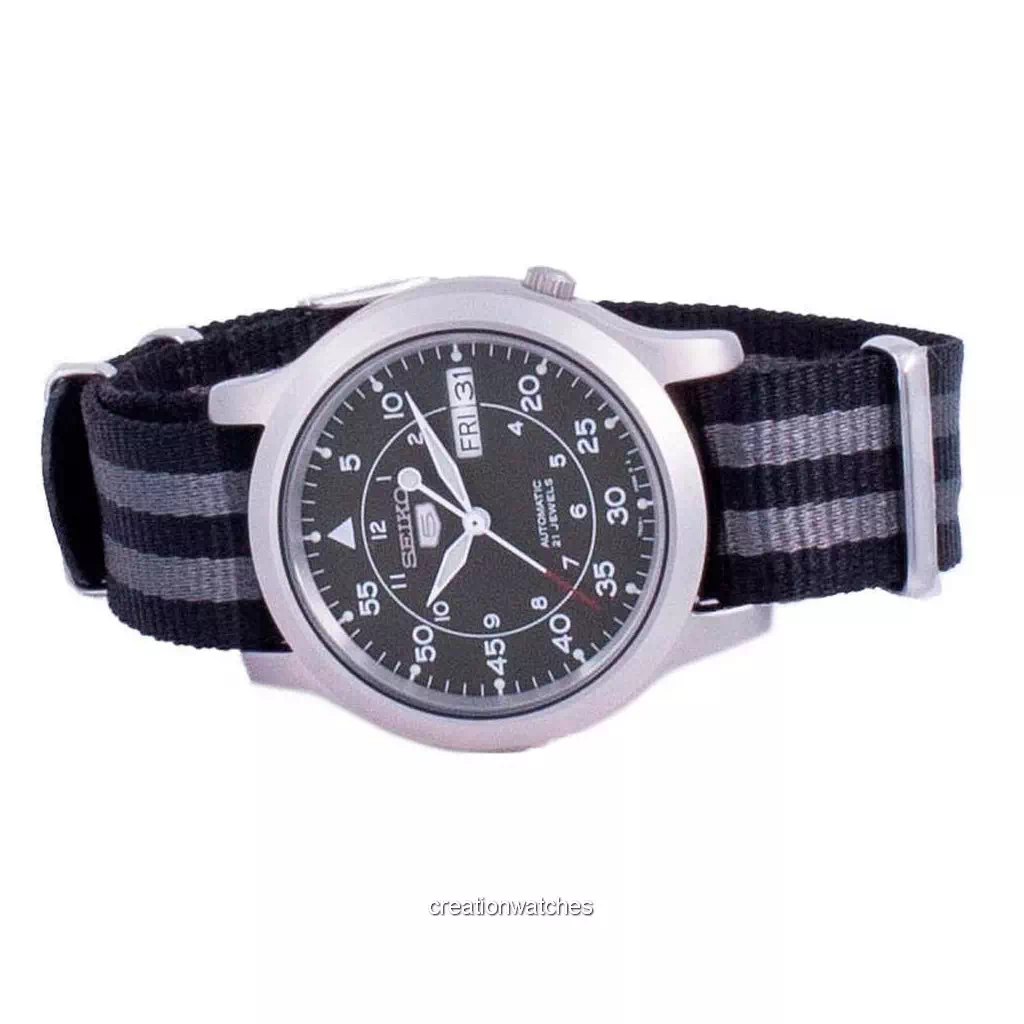 Đồng hồ nam dây đeo nylon tự động Seiko 5 Military SNK805K2-var-NATO16 vi