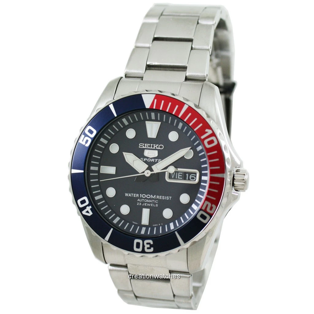 privat Tap Tyggegummi Seiko Automatic Divers 23 Jewels 100m Watch SNZF15 SNZF15K1 SNZF15K Men's  Watch