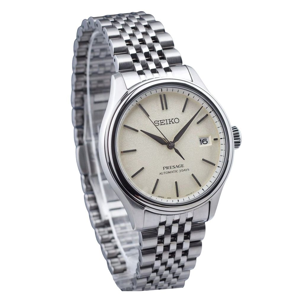 Seiko Presage Classic Shiro-iro Stainless Steel Warm White Dial Automatic SPB463J1 100M Men's Watch