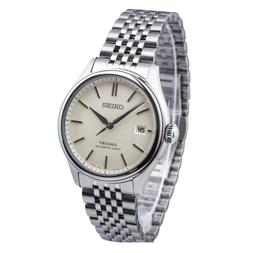 Seiko Presage Classic Shiro-iro Stainless Steel Warm White Dial Automatic SPB463J1 100M Men's Watch