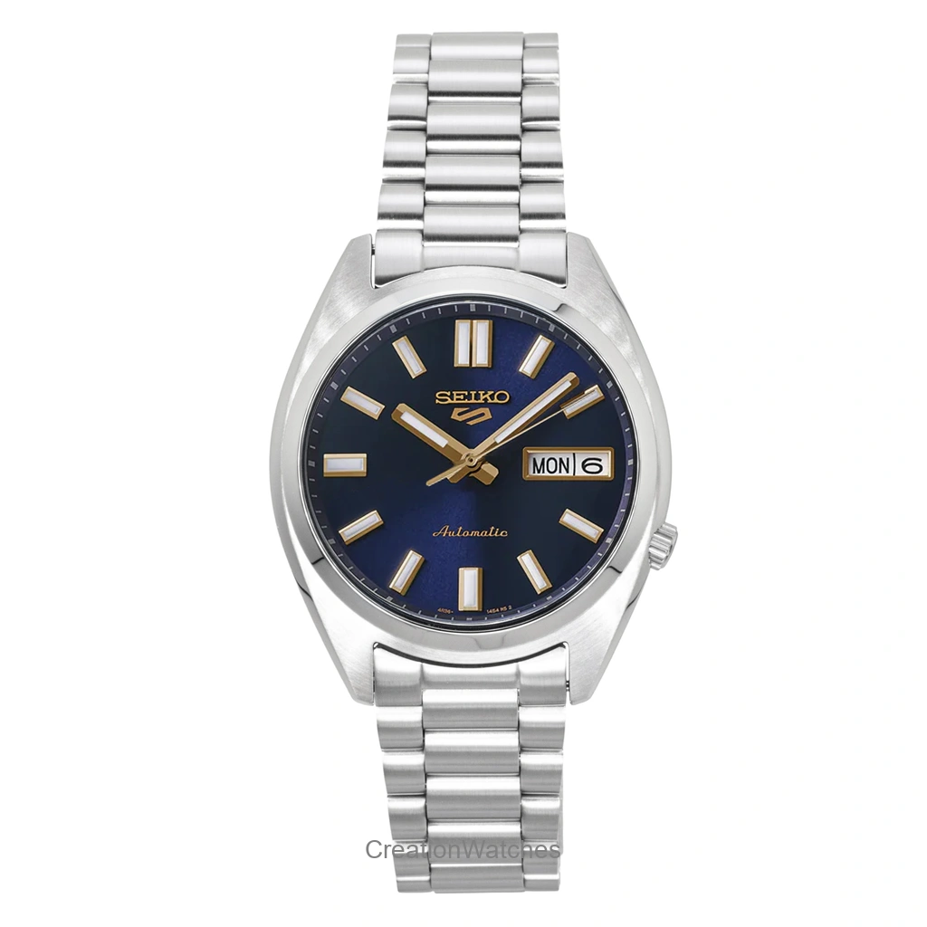 Seiko 5 Sports SNXS ステンレススチール 青文字盤 自動巻き SRPL55K1 100m防水 メンズ腕時計