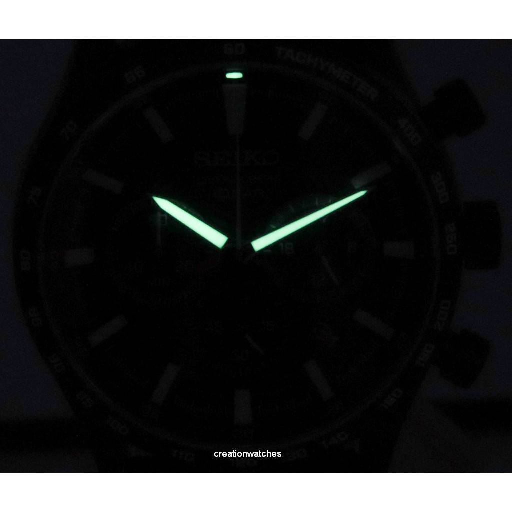 Seiko Urban Sports Chronograph Nylon Strap Black Dial Quartz SSB417 SSB417P1 SSB417P 100M Men's Watch