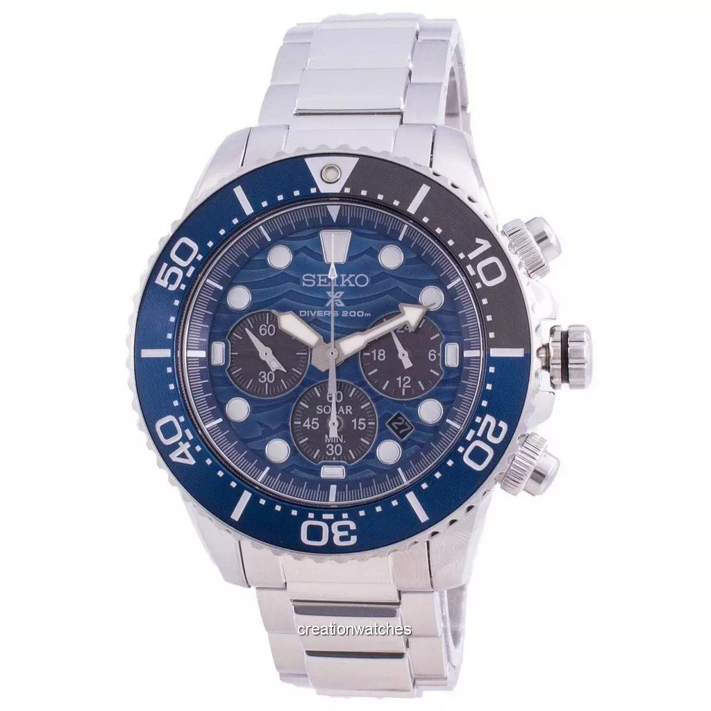 Đồng hồ nam Seiko Prospex Diver's Save The Ocean SSC741 SSC741P1 SSC741P  Solar Chronograph Special Edition 200M vi