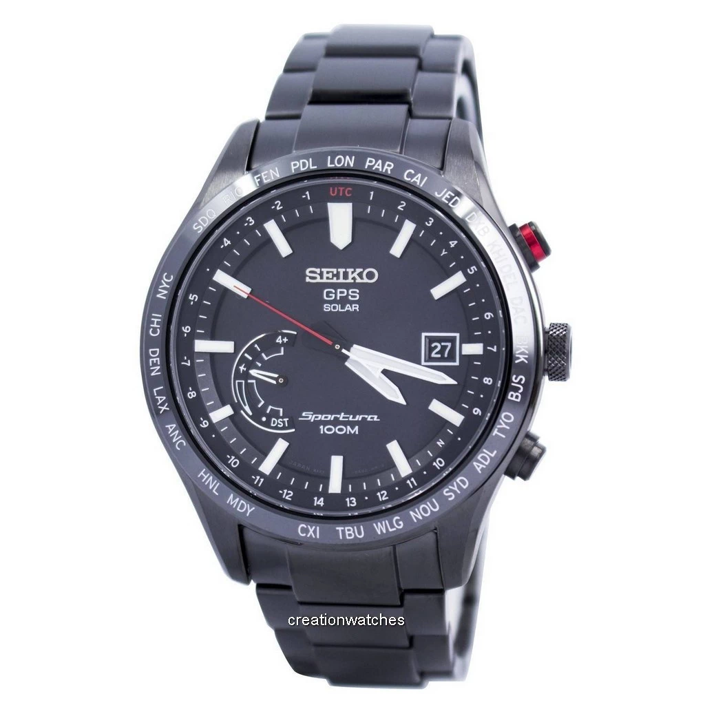 セイコースポーチュラGPSソーラーワールドタイム日本製SSF005 SSF005J1 SSF005Jメンズ腕時計