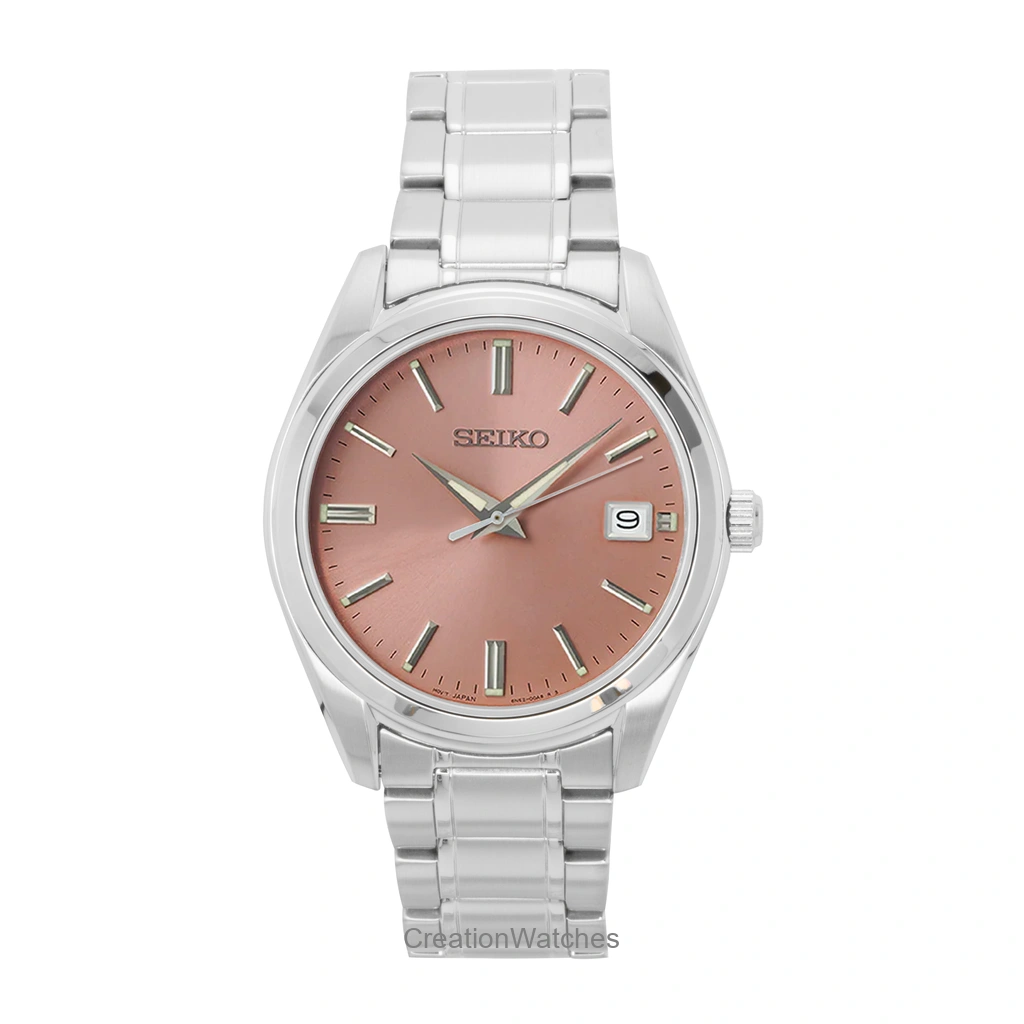 Seiko Stainless steel Salmon Dial クォーツ SUR523P1 100m防水 メンズ腕時計