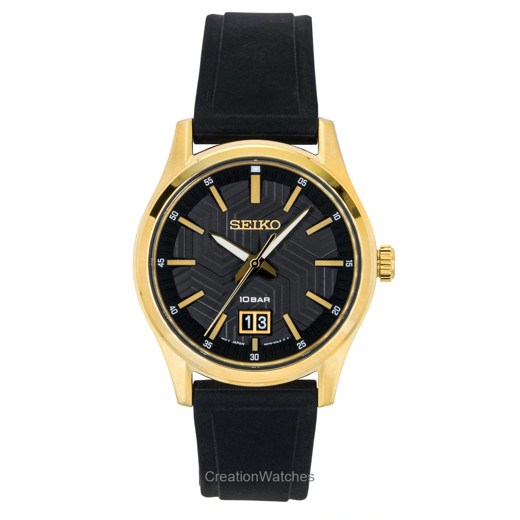 Seiko Conceptual Silicone Strap 黒文字盤 クォーツ SUR560P1 100m防水 メンズ腕時計