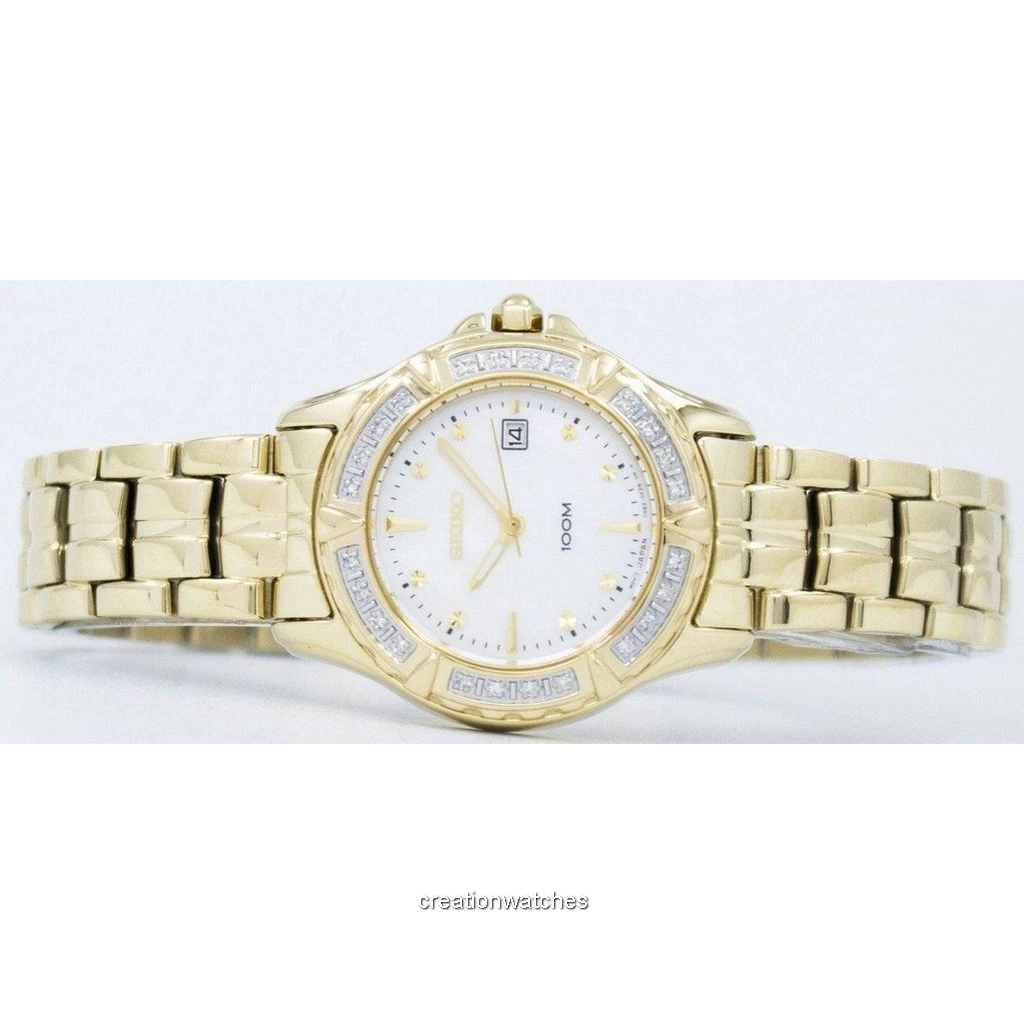 Seiko Gold-Tone 24 Diamonds SXDB02 SXDB02P1 SXDB02P Ladies Watch