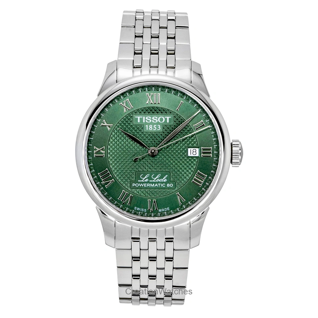 Tissot Le Locle ステンレススチール 緑文字盤 自動巻き T006.407.11.093.00 メンズ腕時計