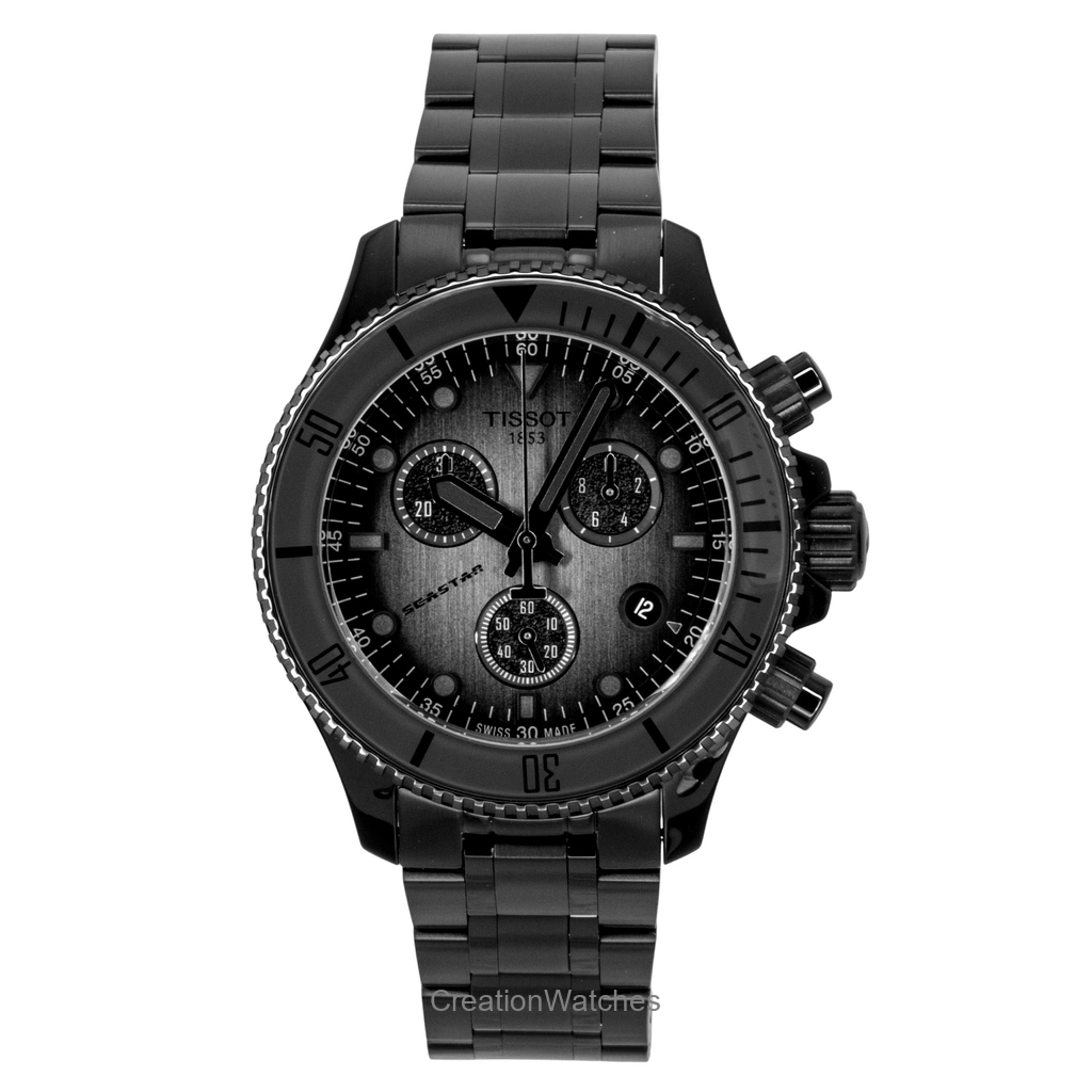 Tissot Seastar 1000 クロノグラフ Black ステンレススチール 黒文字盤 クォーツ ダイバーズ T120.217.33.061.00 300m防水 メンズ腕時計