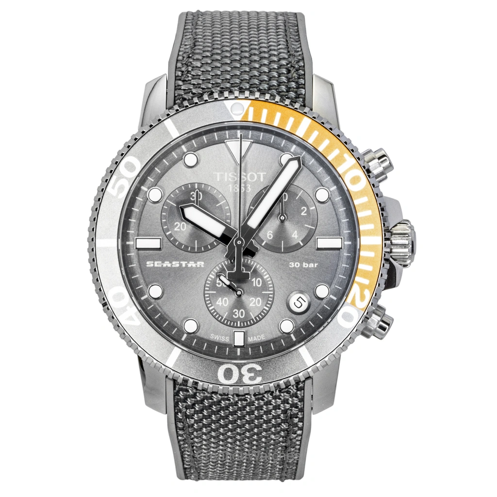 Tissot Tissot Seastar 1000 Chronograph Fabric Strap Black Dial Quartz Diver's T120.417.17.081.01 300M Men's Watch
