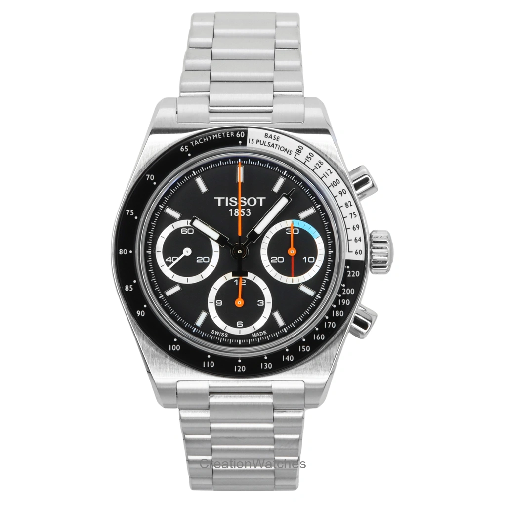 Tissot PR516 クロノグラフ ステンレススチール 黒文字盤 自動巻き T149.459.21.051.00 100m防水 メンズ腕時計