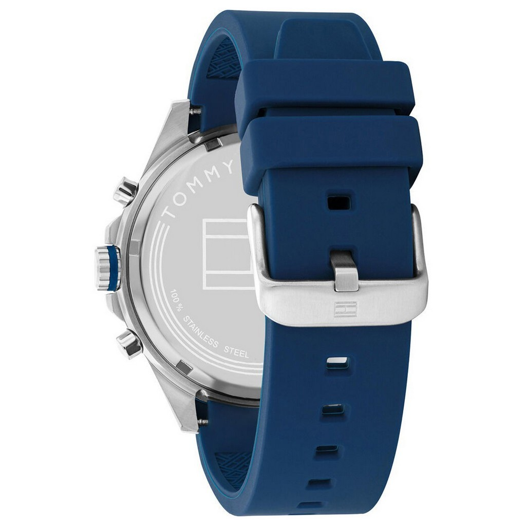 Tommy Hilfiger Max Silicone Strap Multifunction Blue Dial Quartz 1791970 Men's Watch