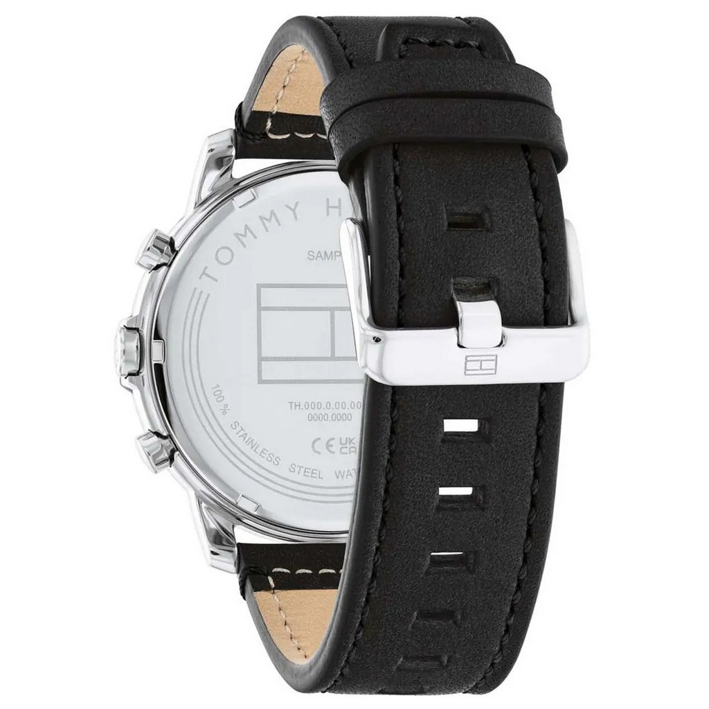 Tommy Hilfiger Jameson Leather Strap Multifunction Black Dial Quartz 1792052 Men's Watch