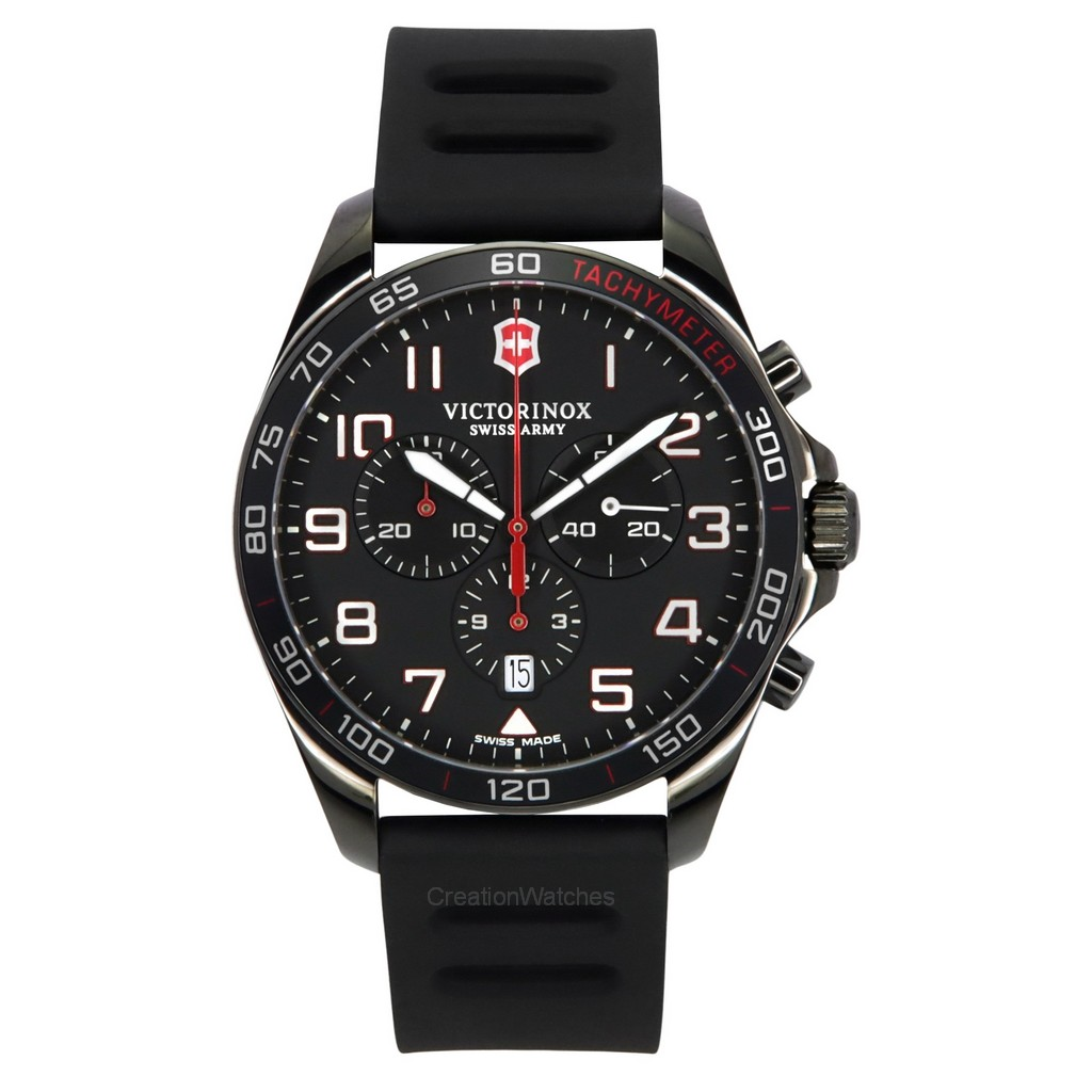 Victorinox Swiss Army Fieldforce Sport Chronograph Rubber Strap Black Dial Quartz 241889 100m 3393