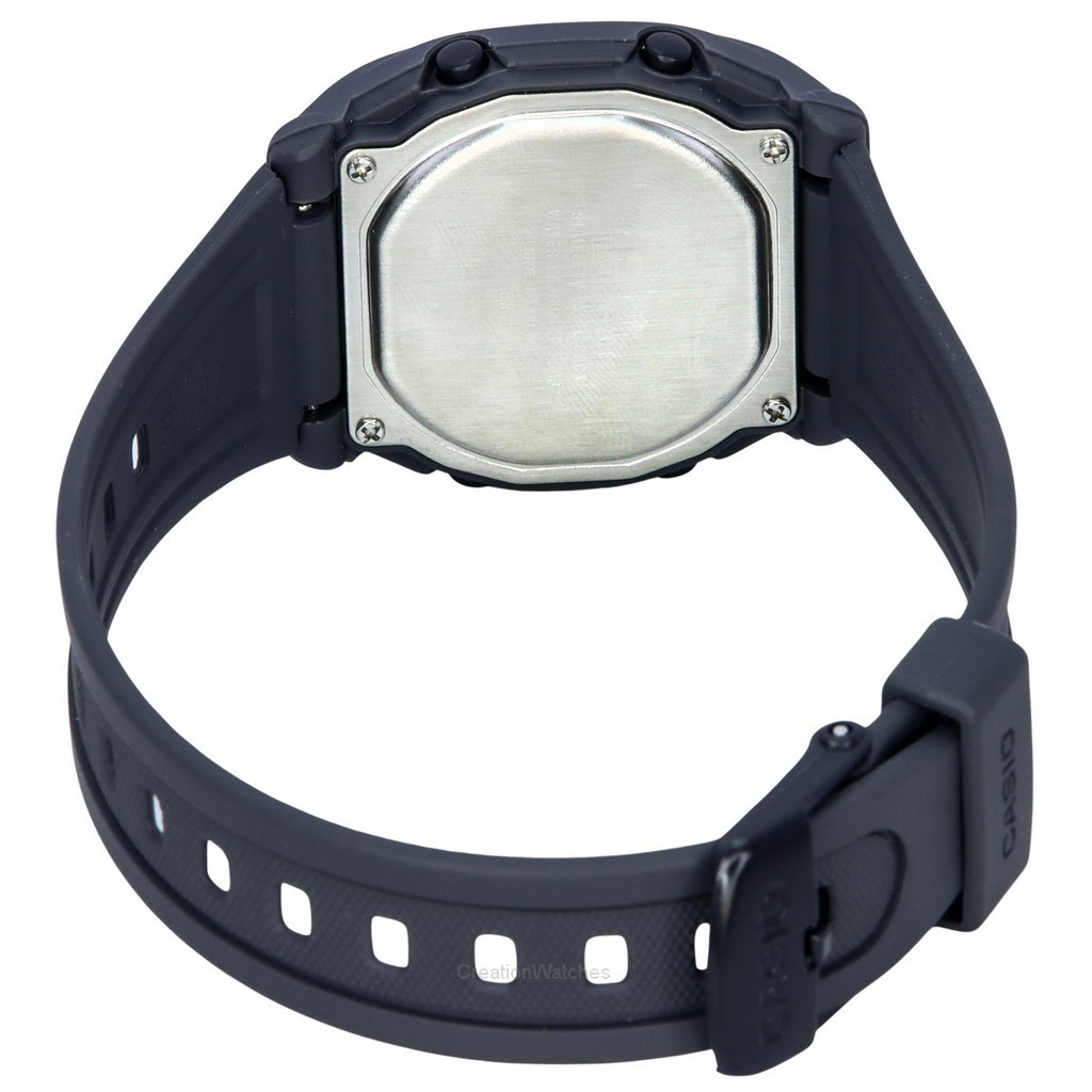 Casio Digital Sports resina correa esfera negra cuarzo W-201-1B reloj para hombre