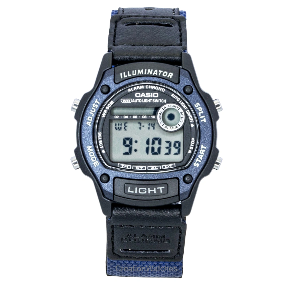 Casio Standard デジタル Leather And Cloth Strap クォーツ W-220HF-2AV ユニセックス腕時計