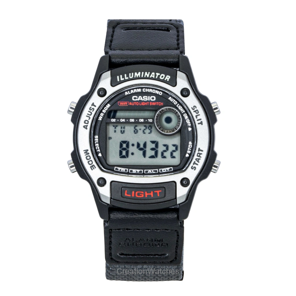Casio Standard デジタル Leather And Cloth Strap クォーツ W-220HF-8AV ユニセックス腕時計