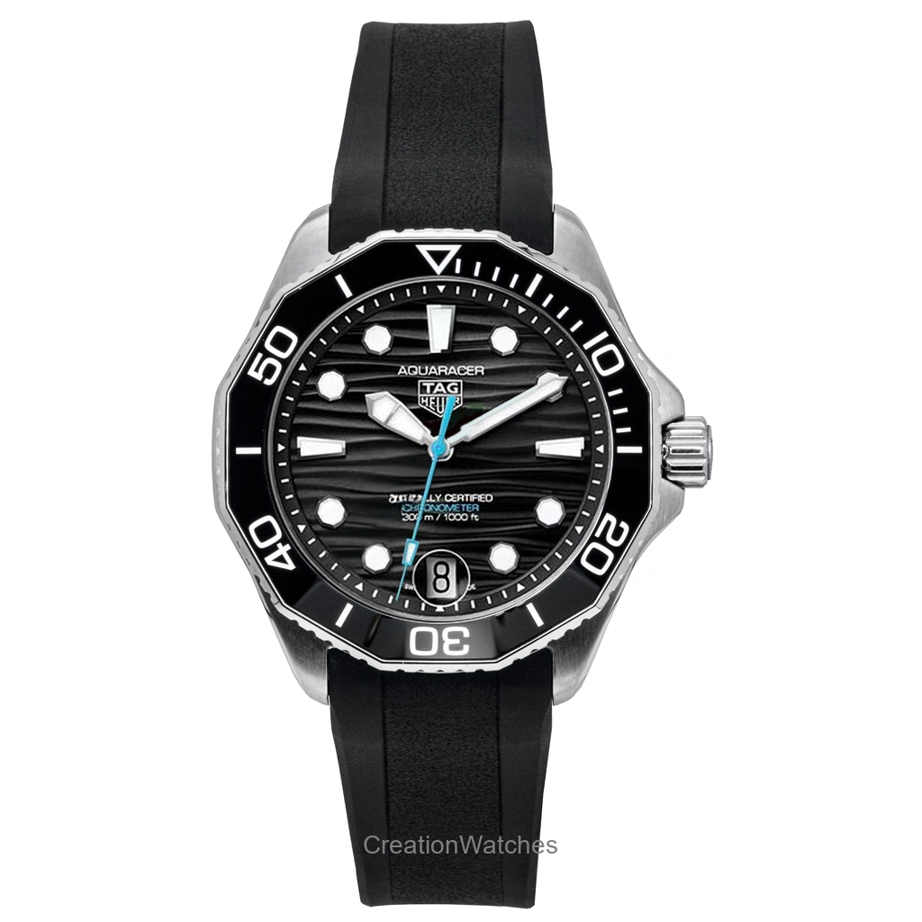Tag Heuer Aquaracer Rubber Strap 黒文字盤 自動巻き ダイバーズ WBP5110.FT6257 300m防水 メンズ腕時計