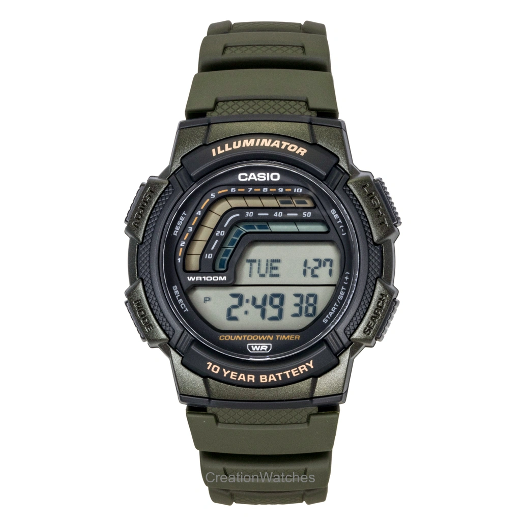Casio Digital Resin Strap Quartz WS-1800-3AV 100M Men's Watch