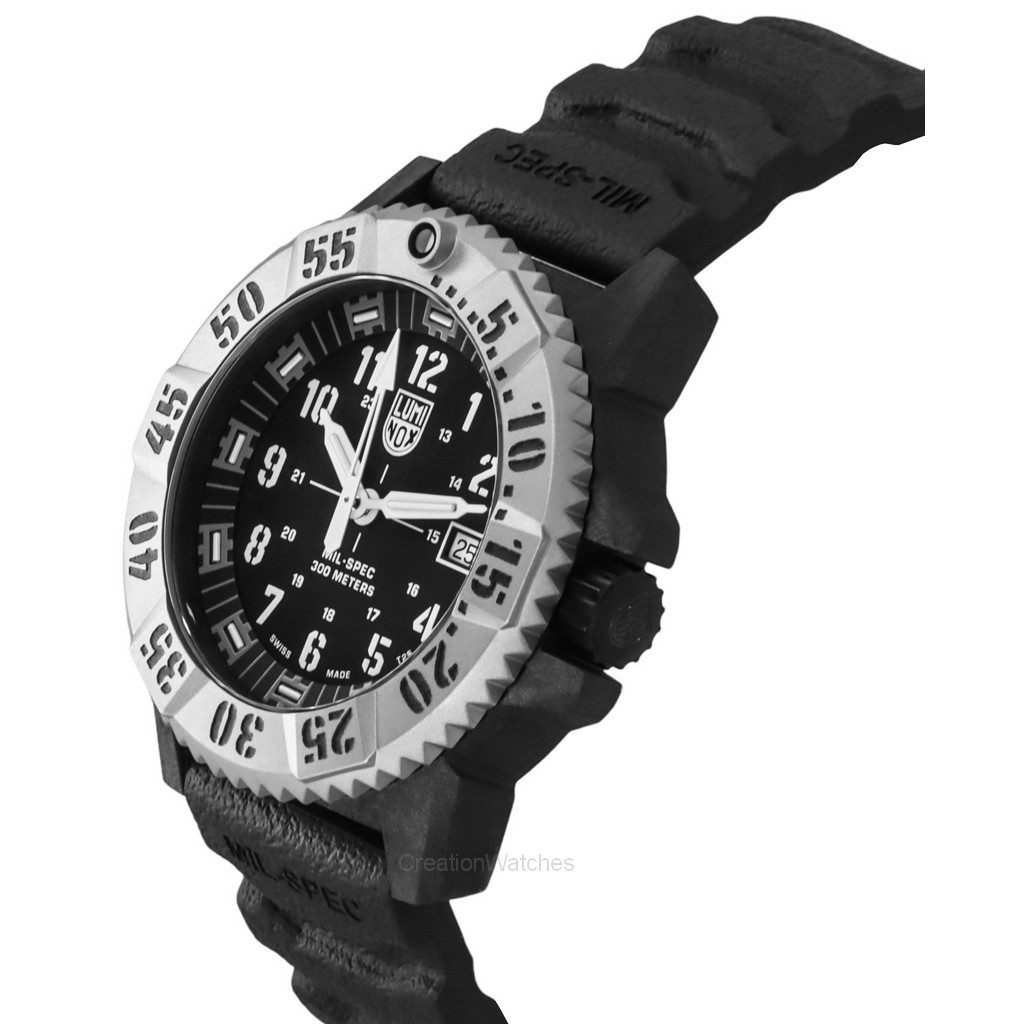 Luminox MIL SPEC Inspired Military Rubber Strap Black Dial Quartz Diver ...