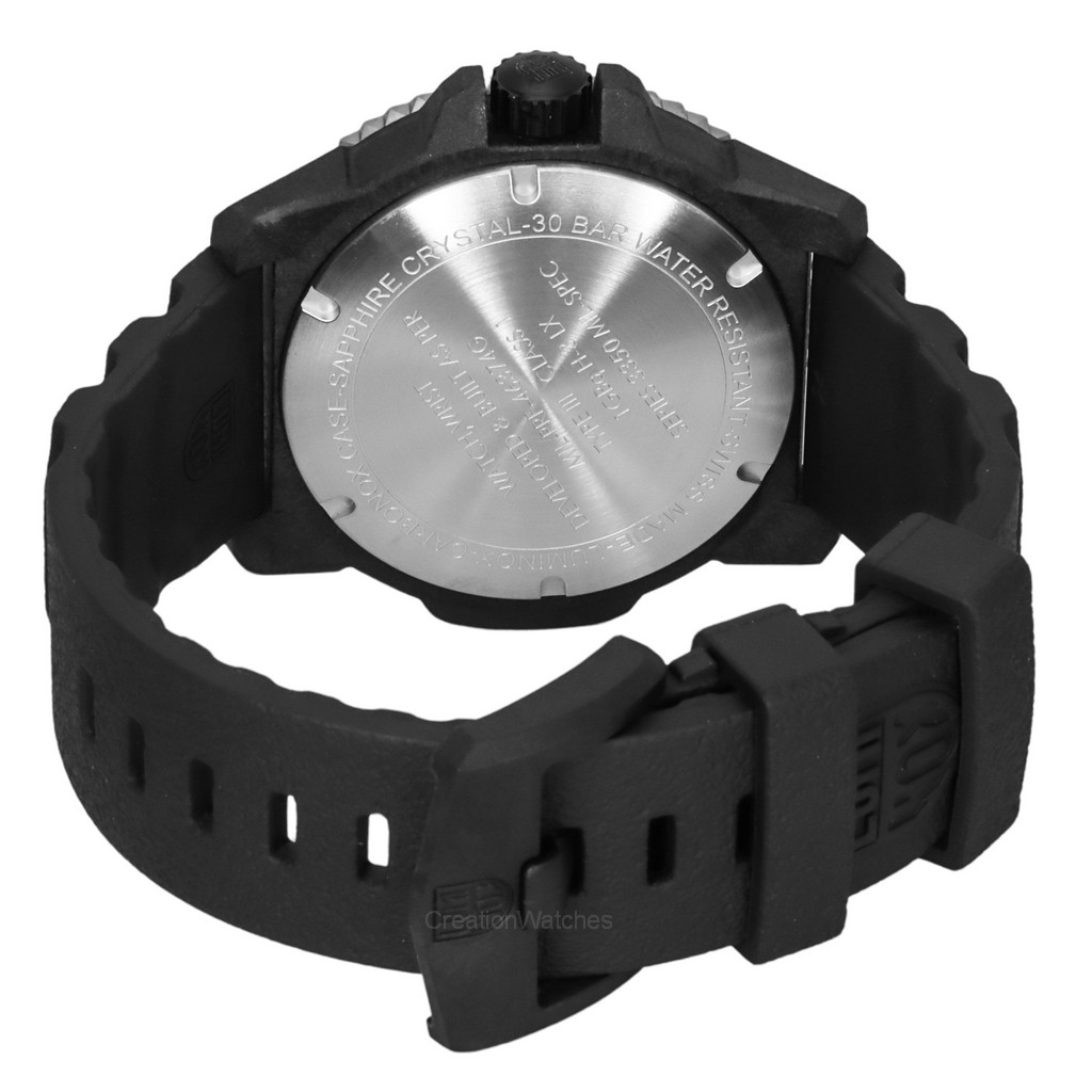 Luminox MIL SPEC Inspired Military Rubber Strap Black Dial Quartz Diver ...