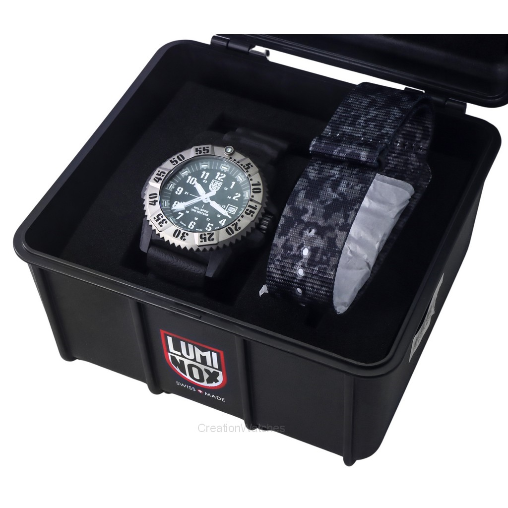 Luminox MIL SPEC Inspired Military Rubber Strap Black Dial Quartz Diver ...