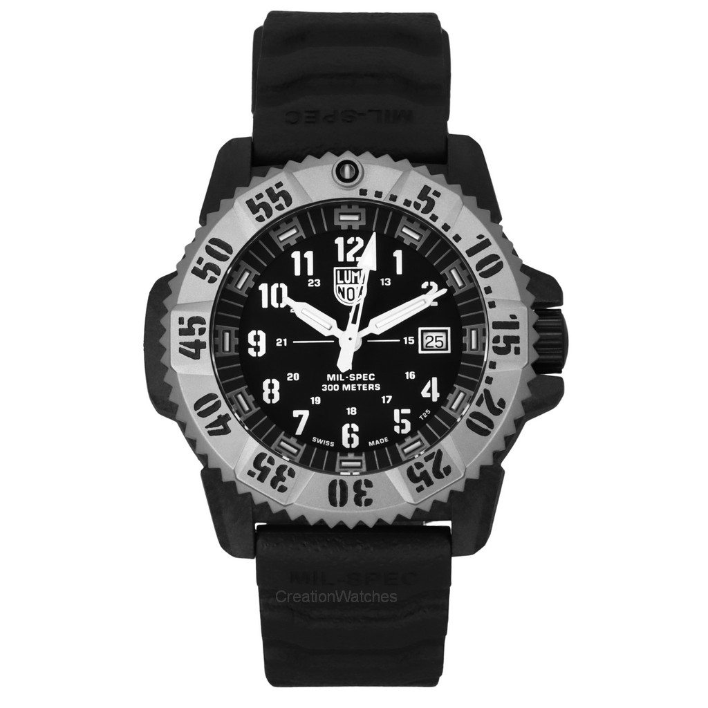 Luminox MIL SPEC Inspired Military Rubber Strap Black Dial Quartz Diver ...