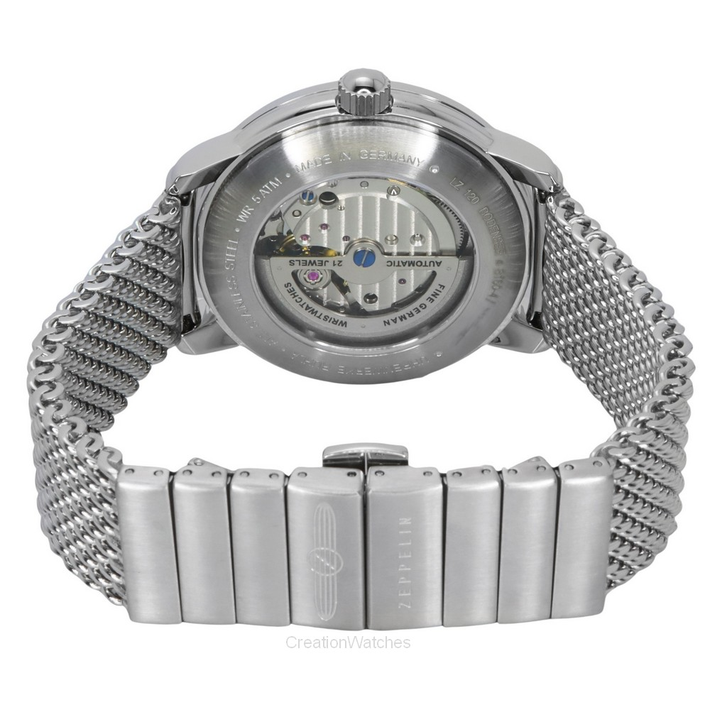 Zeppelin LZ120 Bodensee Stainless Steel Green Dial Automatic 8160M4 Mens Watch