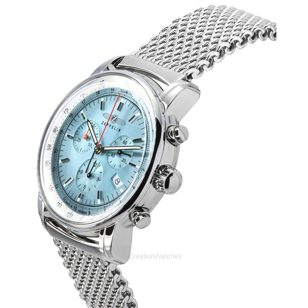 Zeppelin LZ14 Marine Chronograph Stainless Steel Ice Blue