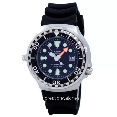 Reloj para hombre Ratio Free Diver Helium Safe 1000M Zafiro Cuarzo 1038EF102V