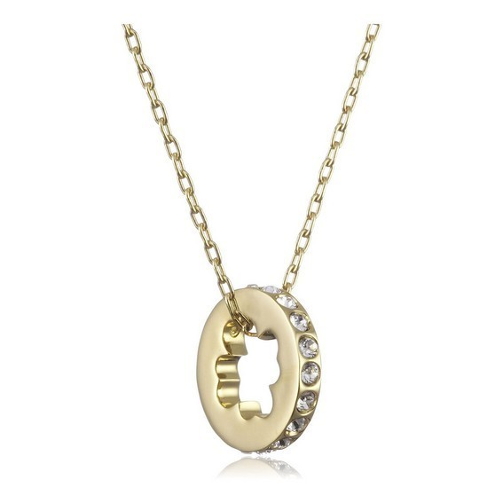 Swarovski Clear Crystal Gold Tone Vierblättriges Kleeblatt-Anhänger-Halskette 1080286 für Damen