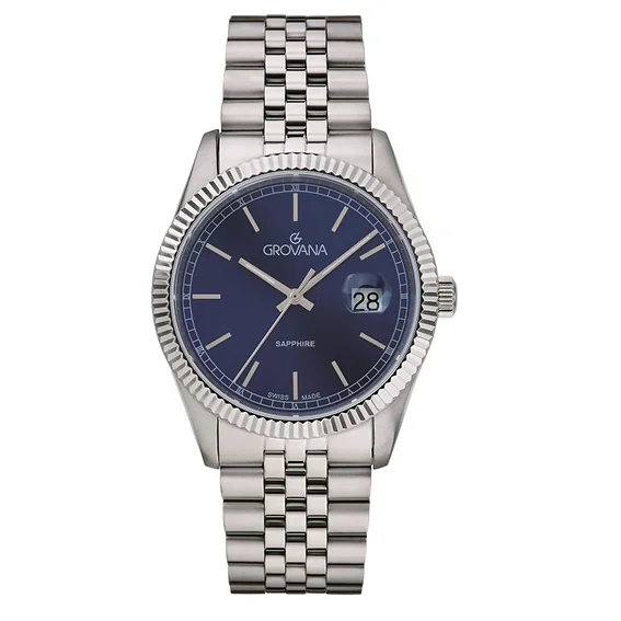 Grovana Kensington Royal Stainless Steel Blue Dial Quartz 1542.1135 Men's Watch