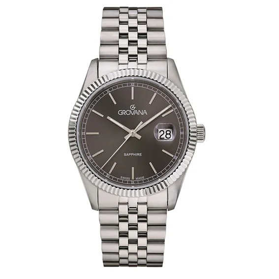 Grovana Kensington Royal Stainless Steel Anthracite Dial Quartz 1542.1137 Men's Watch