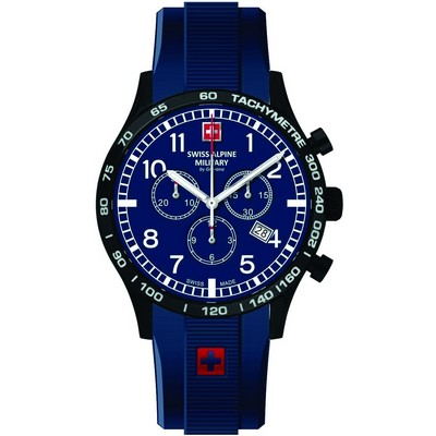 Swiss Alpine Military By Grovana Aviator Chrono Blue Dial Quartz 1746.9875 100M Men's Watch