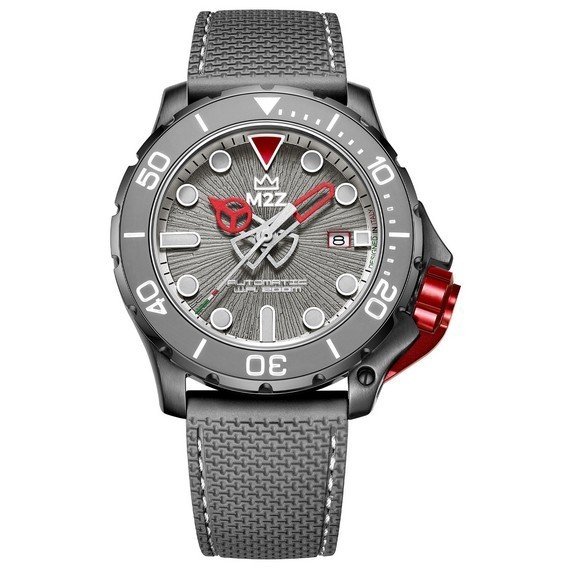 M2Z Diver 200 vidro safira pulseira cinza mostrador cinza automático 200-004 200M relógio masculino