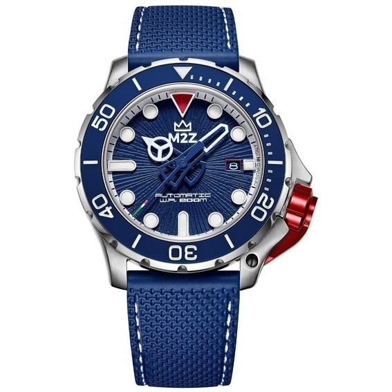 M2Z Diver 200 vidro safira azul pulseira mostrador azul automático 200-007 200M relógio masculino