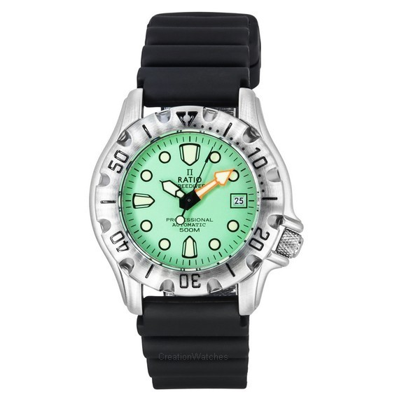 Ratio FreeDiver Professional 500M Sapphire Mint Green Dial Automatic 32BJ202A-MGRN นาฬิกาผู้ชาย