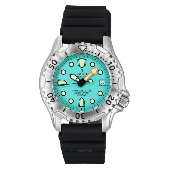 Relógio masculino Ratio FreeDiver Professional 500M safira gelo azul mostrador automático 32GS202A-IBLU