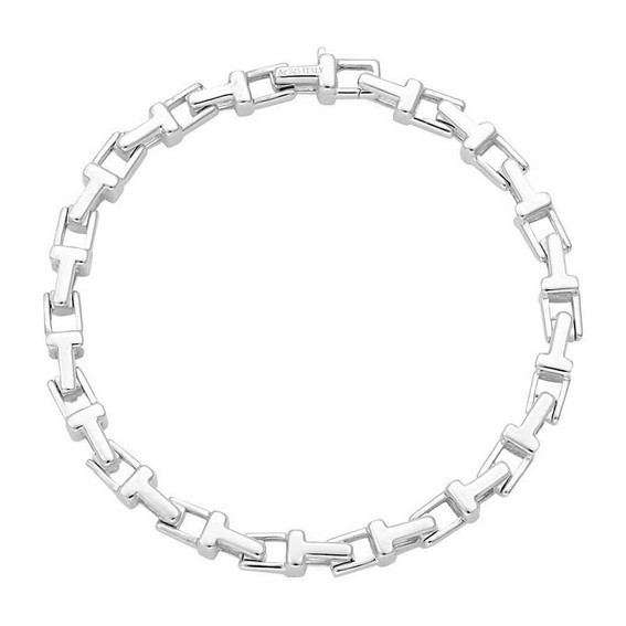 Pulseira de prata esterlina corrente estreita Tiffany T 34888876 para mulheres