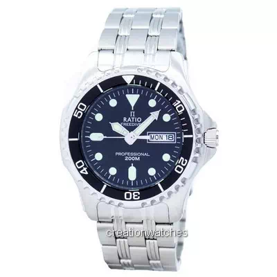 Relação Diver Profissional 200M Sapphire Quartz 36JL140 Relógio Masculino