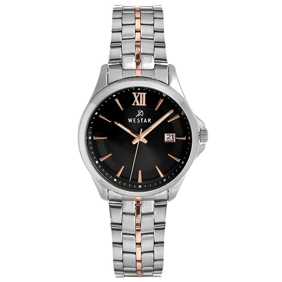 Westar Profile Stainless Steel Black Dial Quartz 40180SPN603 Women's Watch