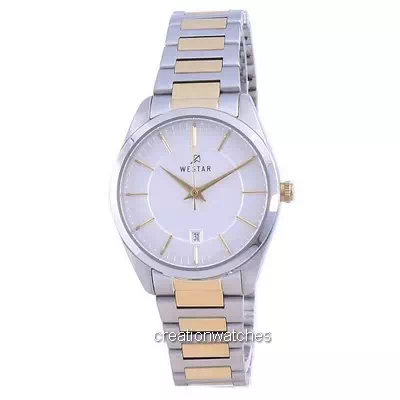 Đồng hồ nữ Westar Silver Dial hai tông màu bằng thép không gỉ 40213 CBN 107