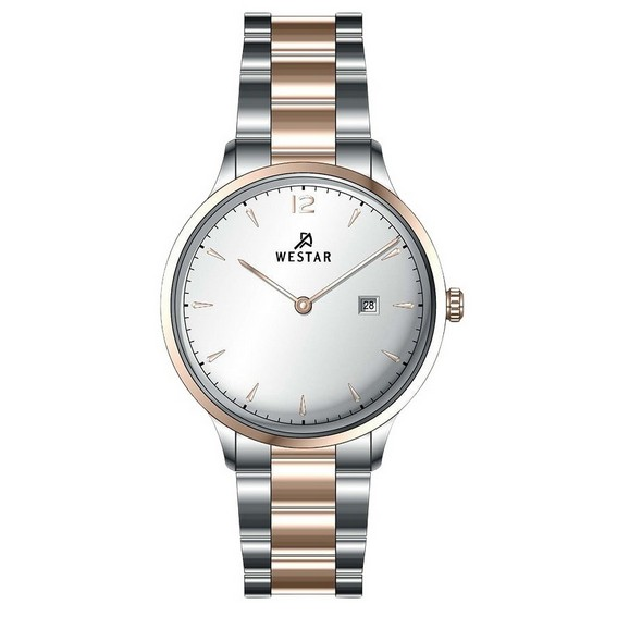 Damski zegarek kwarcowy ze srebrną tarczą ze stali nierdzewnej Westar Profile 40218SPN607
