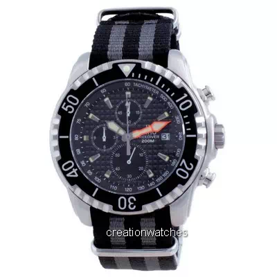 Relógio masculino Ratio Free Diver Cronógrafo Nylon Quartz Diver 48HA90-17-CHR-BLK-var-NATO1 200M