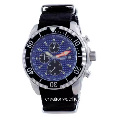 Relógio masculino Ratio Free Diver Chronograph Nylon Quartz Diver 48HA90-17-CHR-BLU-var-NATO4 200M