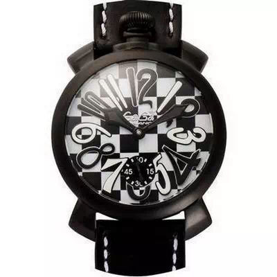 GaGa Milano Schwarz-Weiß-Quarz 5012LECH1 Herrenuhr