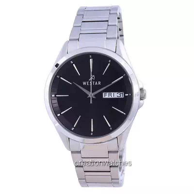 Relógio masculino Westar mostrador preto em aço inoxidável quartzo 50212 STN 103