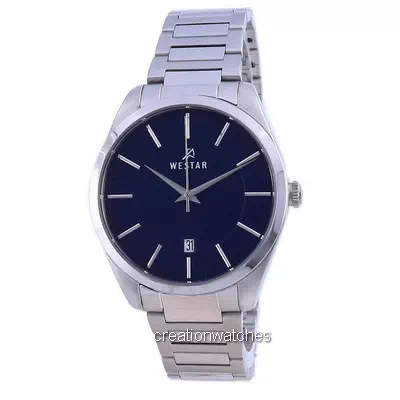 Relógio masculino Westar mostrador azul em aço inoxidável quartzo 50213 STN 104