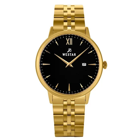 Westar Profile Stainless Steel Black Dial Quartz 50215GPN103 Men's Watch